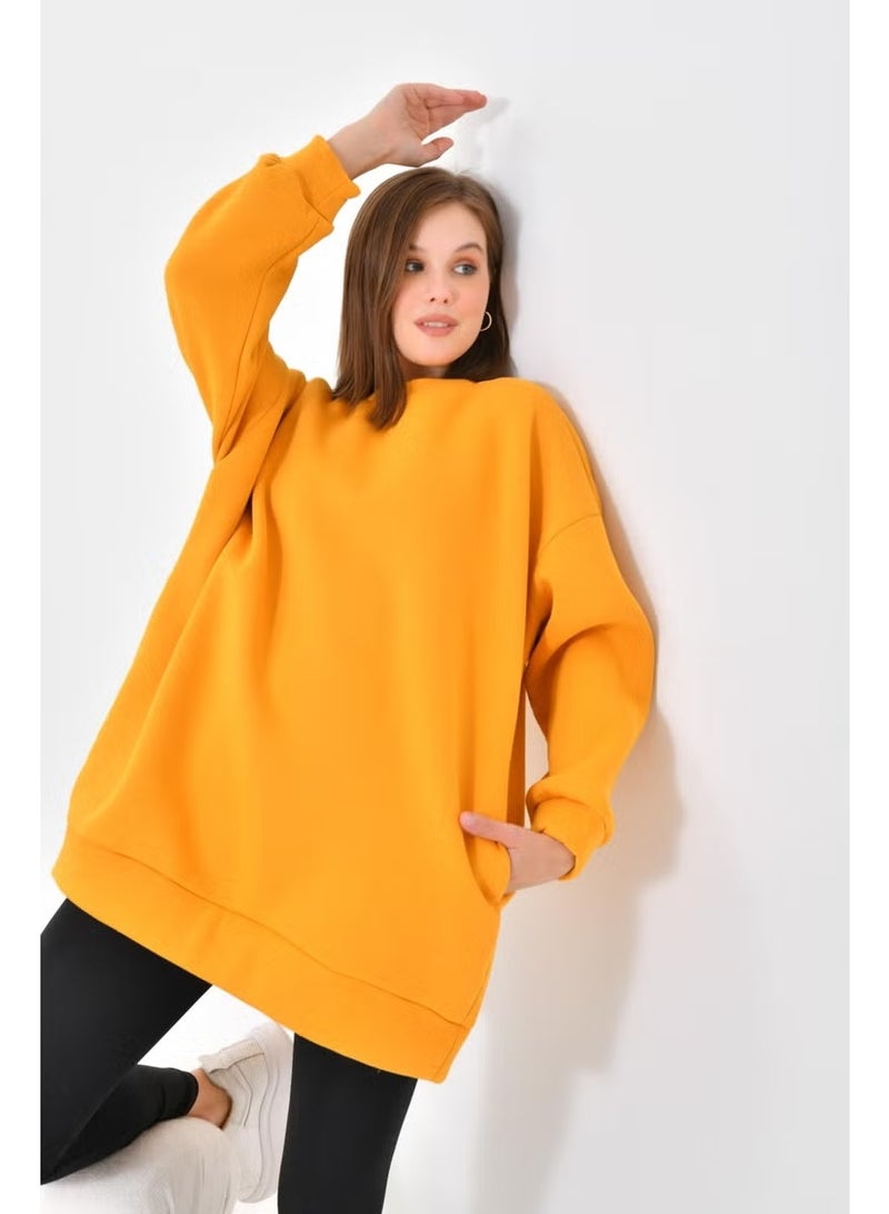 Garmi Ftz Women 3 Thread Raised Sweatshirt Mustard - Image 1